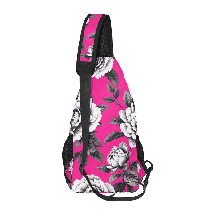 ETC Hot Pink Floral Monochrome Cross Body Bag