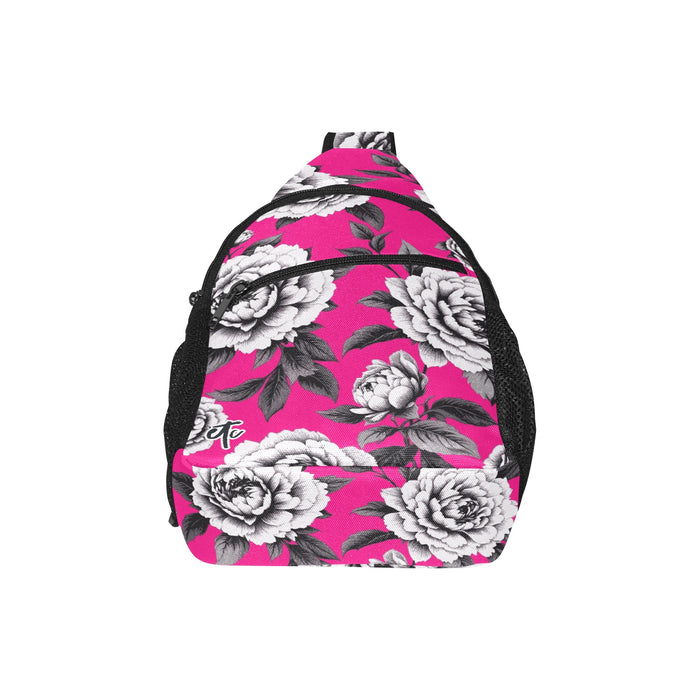 ETC Hot Pink Floral Monochrome Cross Body Bag