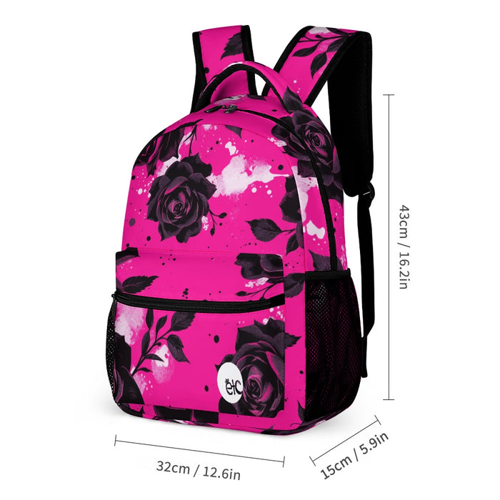 ETC Hot Pink Floral Noir Back Pack Set