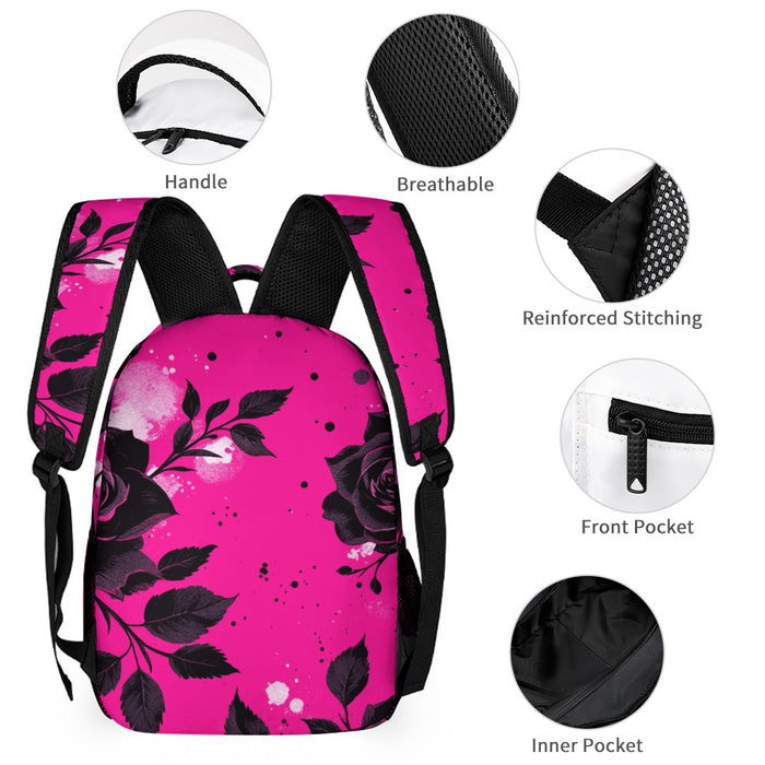 ETC Hot Pink Floral Noir Back Pack Set