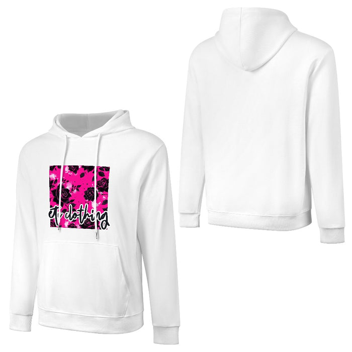 ETC Hot Pink Floral Noir Cotton Hoodie