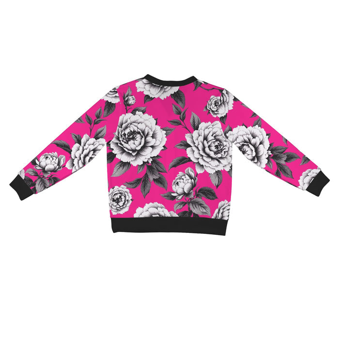ETC Hot Pink Monochrome Floral Cardigan