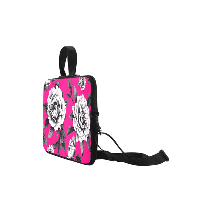 ETC Hot Pink Monochrome Floral Laptop Bag