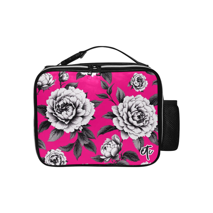 ETC Hot Pink Monochrome Floral Lunch Bag