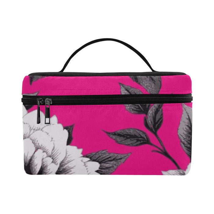 ETC Hot Pink Monochrome Floral Makeup Bag