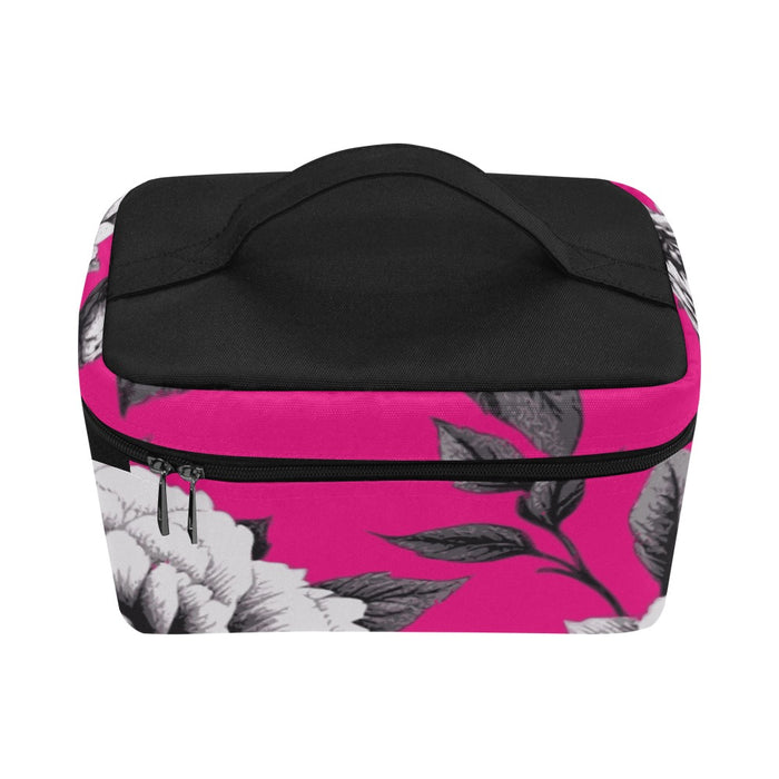ETC Hot Pink Monochrome Floral Makeup Bag