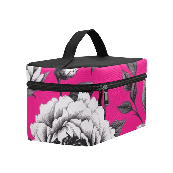 ETC Hot Pink Monochrome Floral Makeup Bag