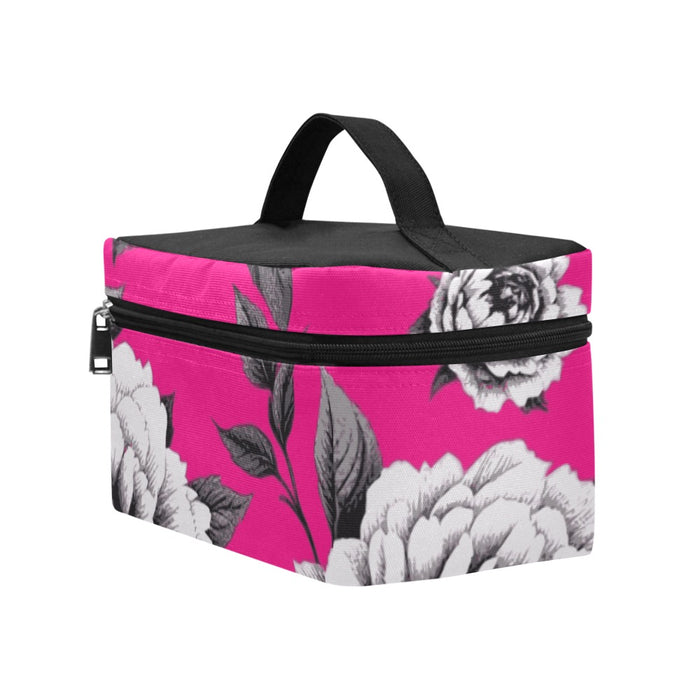 ETC Hot Pink Monochrome Floral Makeup Bag