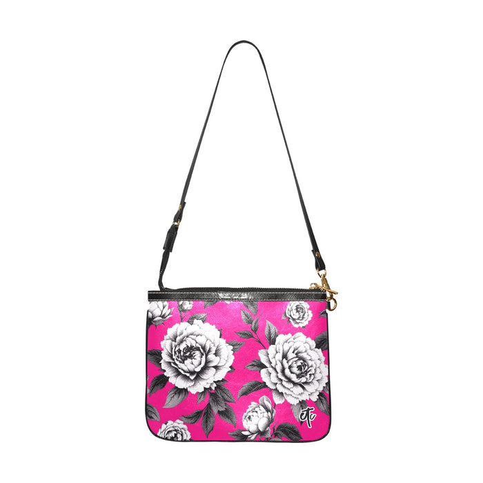 ETC Hot Pink Monochrome Floral Shoulder Bag