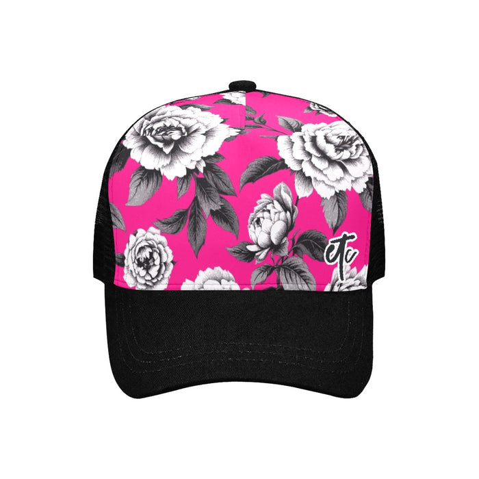 ETC Hot Pink Monochrome Floral Trucker Cap