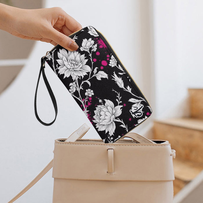 ETC Hot Pink Painted Floral PU Leather Wallet