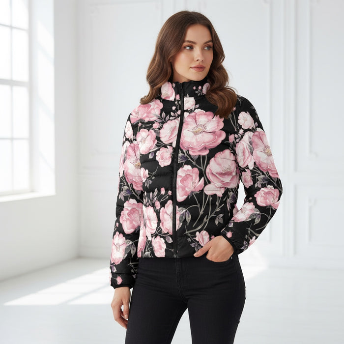 ETC LightWeight Peonies Puffer Bomber Jacket