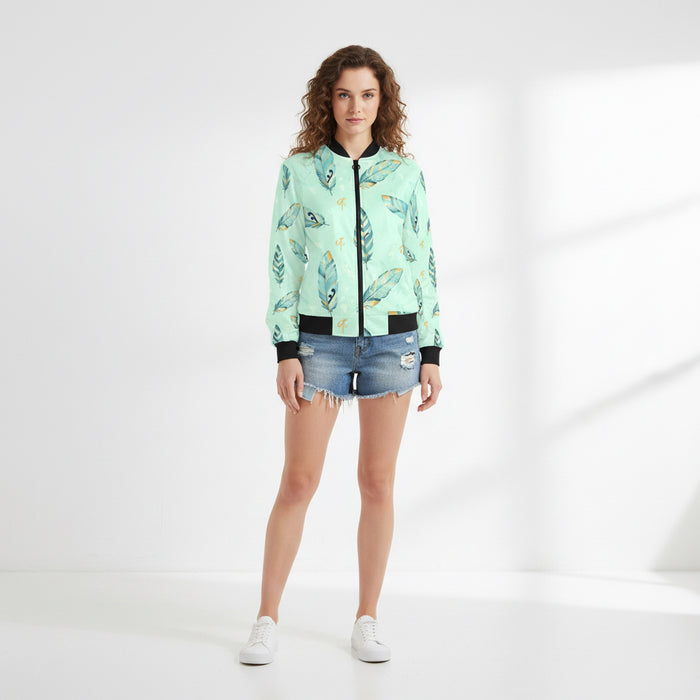 ETC Mint Feather Bomber Jacket