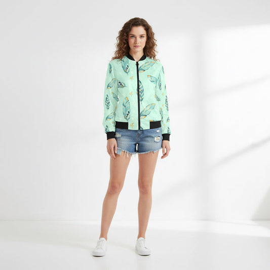 ETC Mint Feather Bomber Jacket
