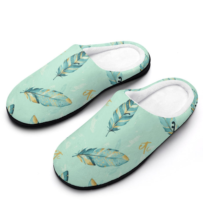 ETC Mint Feather Cotton Slippers