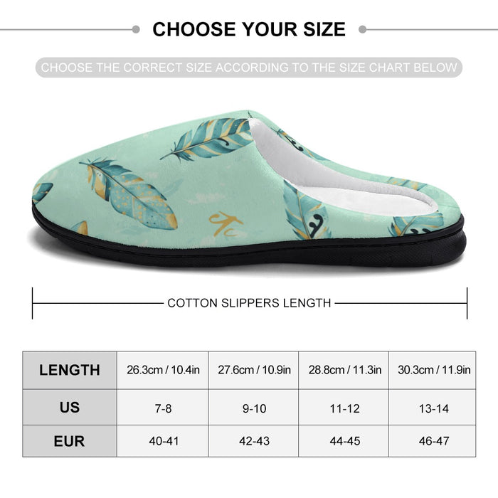 ETC Mint Feather Cotton Slippers