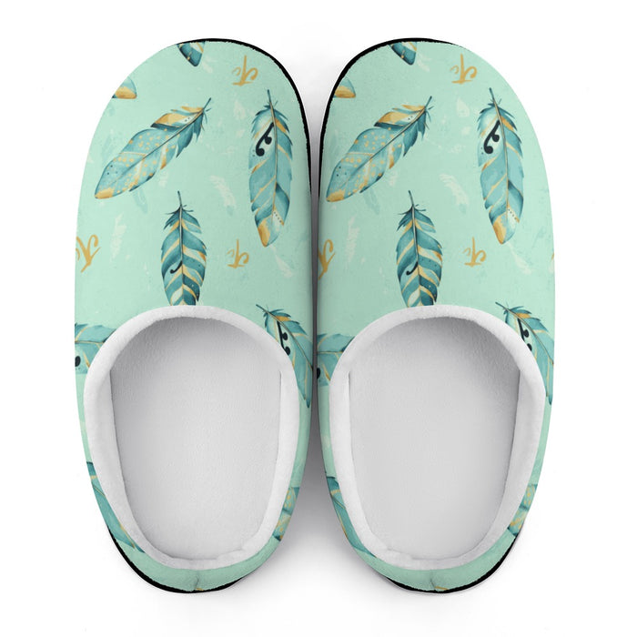 ETC Mint Feather Cotton Slippers