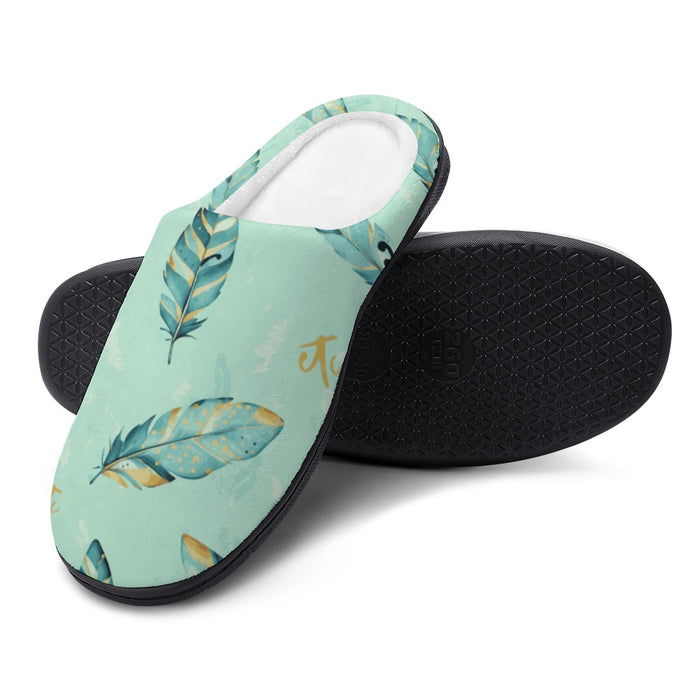 ETC Mint Feather Cotton Slippers