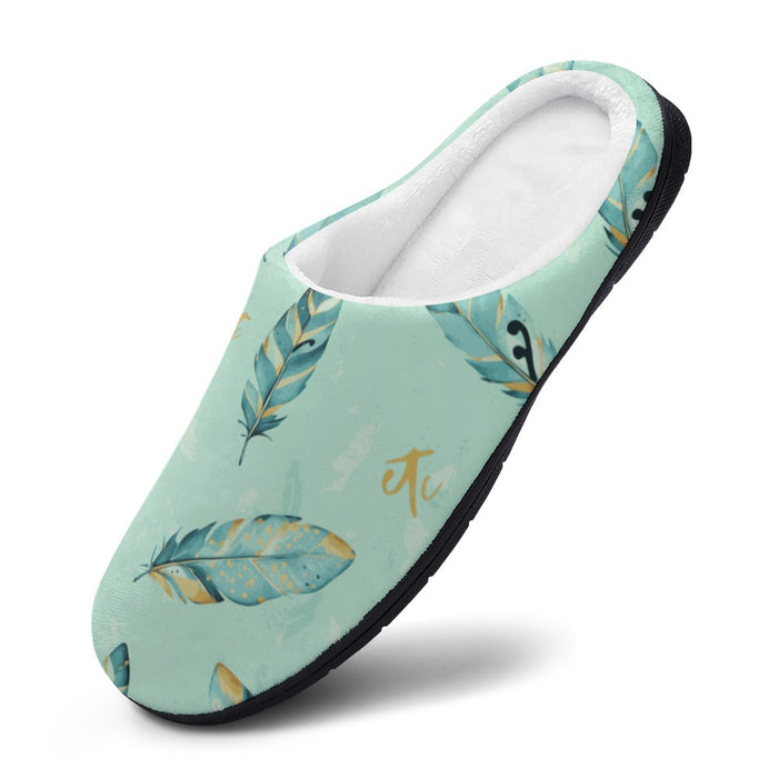 ETC Mint Feather Cotton Slippers
