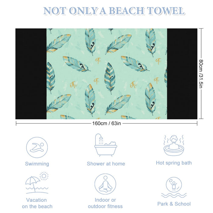 ETC Mint Feathers Beach Towel