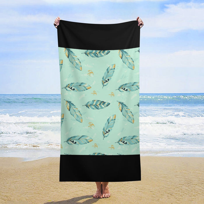 ETC Mint Feathers Beach Towel