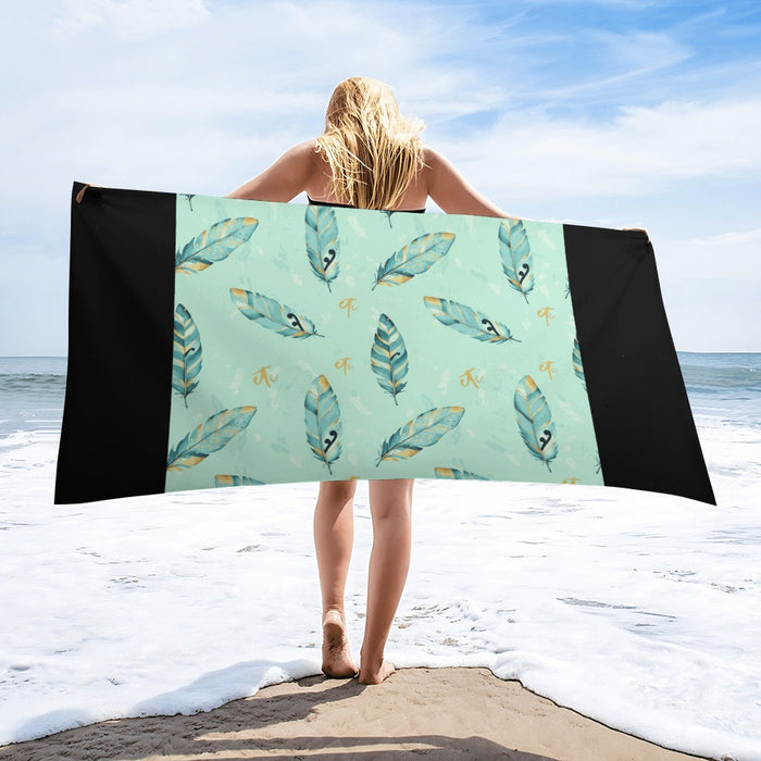 ETC Mint Feathers Beach Towel