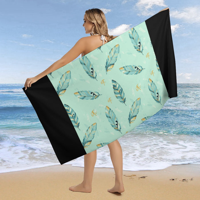 ETC Mint Feathers Beach Towel