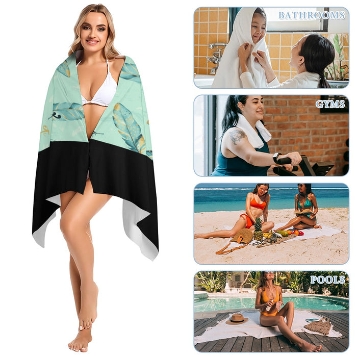 ETC Mint Feathers Beach Towel
