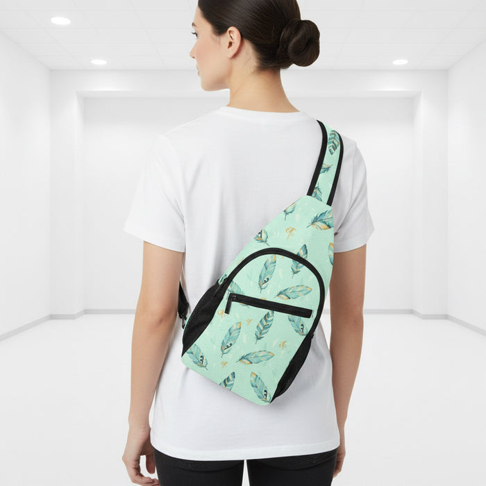 ETC Mint Feathers Cross Body Bag