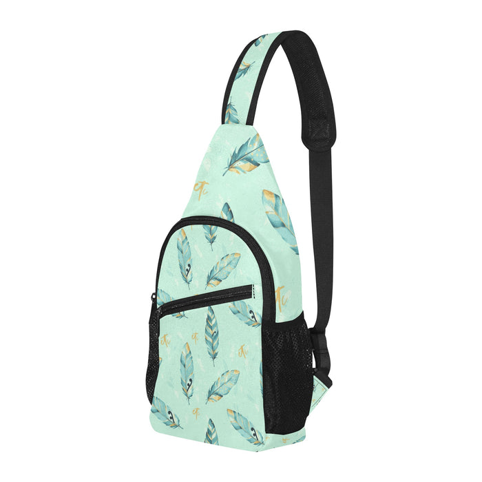 ETC Mint Feathers Cross Body Bag