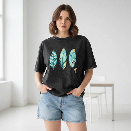 ETC Mint Feathers Vintage Wash Tee