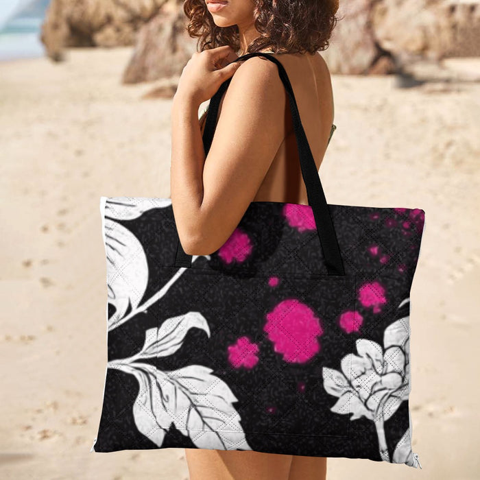 ETC Monochrome Floral Picnic Mat