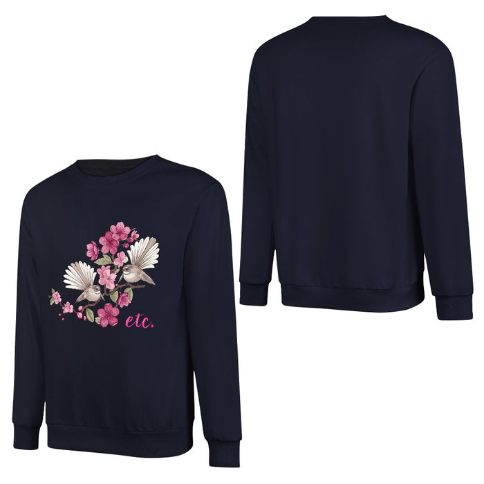 ETC Navy Floral Fantail Cotton Hoodie