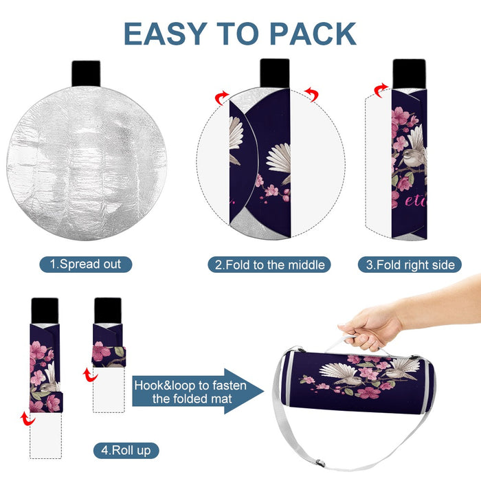 ETC Navy Floral Fantail Picnic Blanket