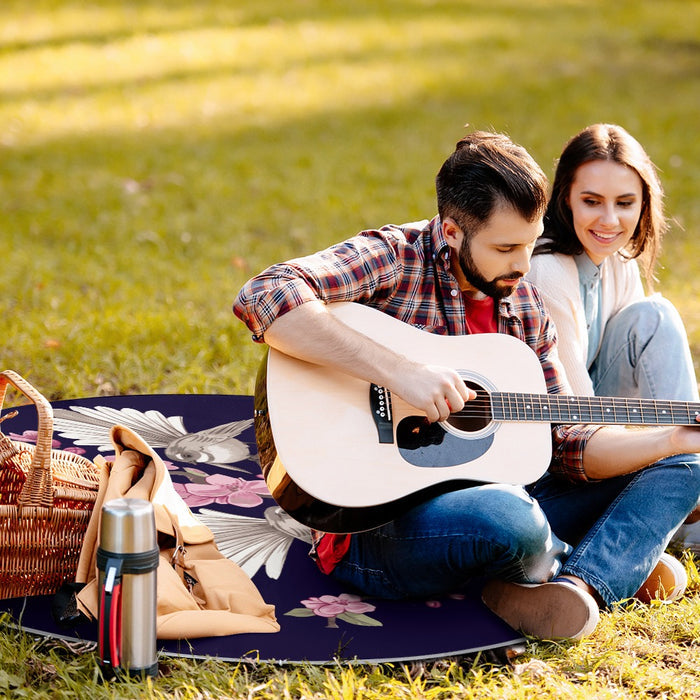 ETC Navy Floral Fantail Picnic Blanket
