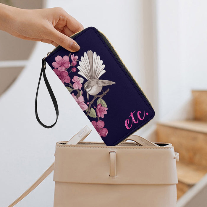ETC Navy Floral Fantail Wallet