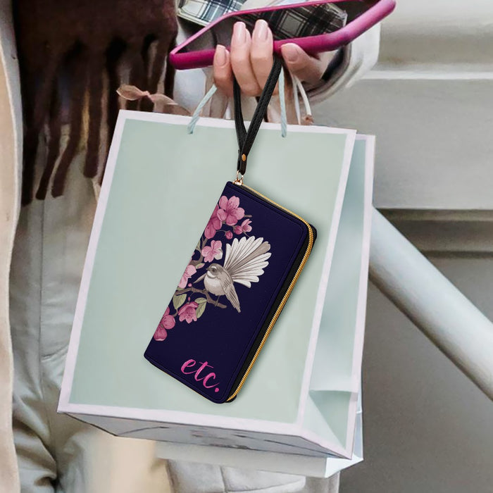 ETC Navy Floral Fantail Wallet