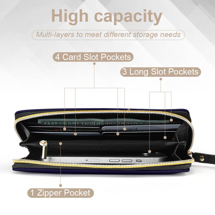 ETC Navy Floral Fantail Wallet