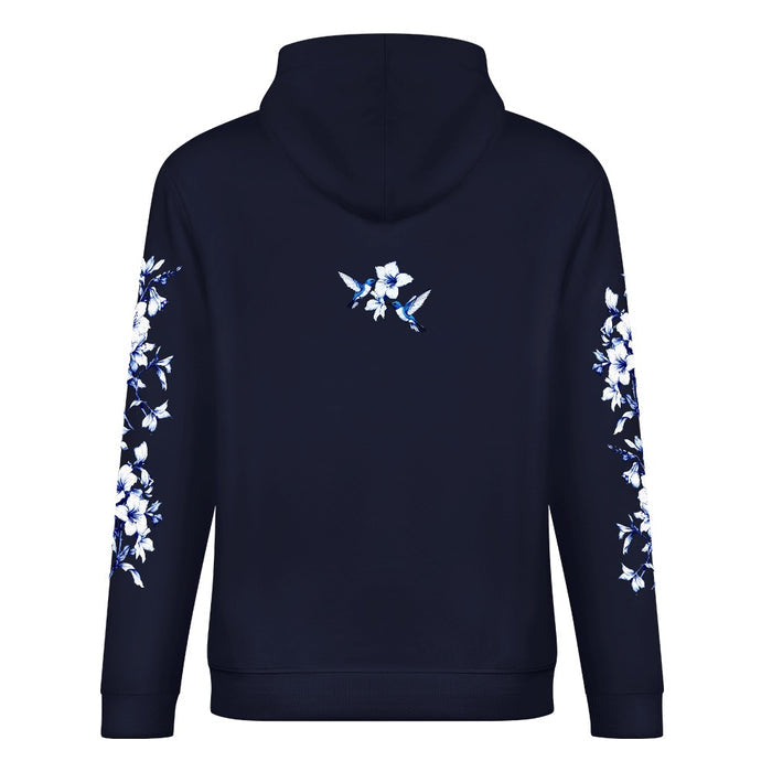 ETC Navy Hummingbird Silhouette Cotton Hoodie