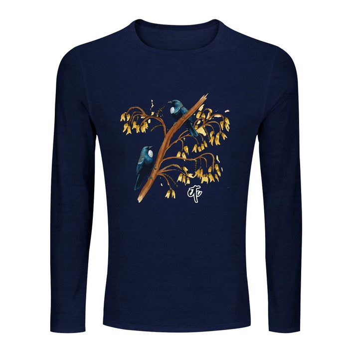 ETC Navy Kōwhai L/S Cotton Tee