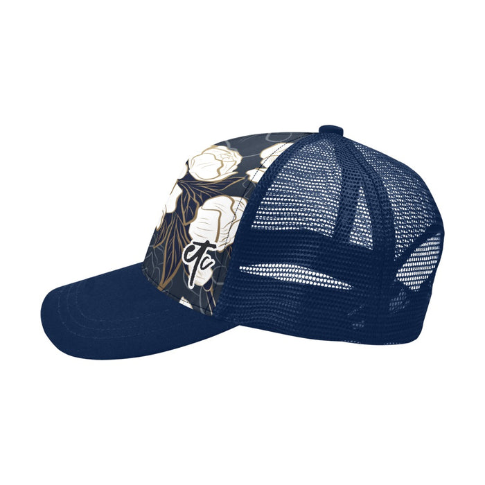 ETC Navy Summer Peonies Trucker
