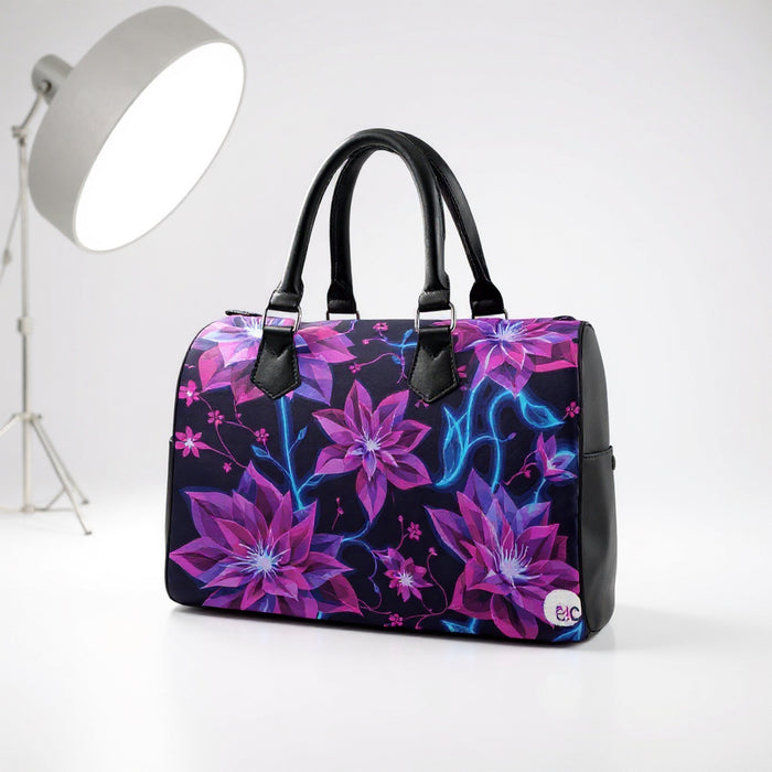 ETC Neon Floral Barrel Handbag