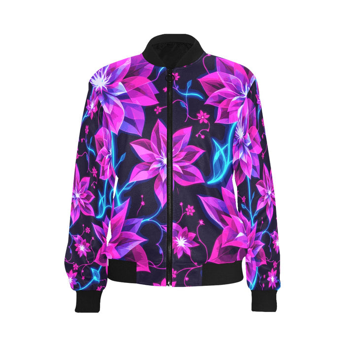 ETC Neon Floral Bomber Jacket