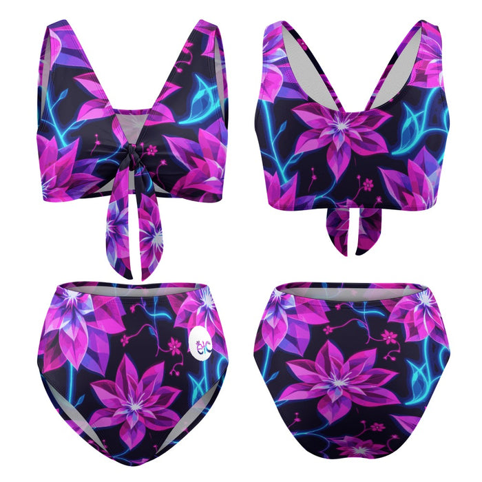 ETC Neon Floral High Waist Bikini