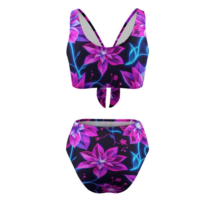 ETC Neon Floral High Waist Bikini
