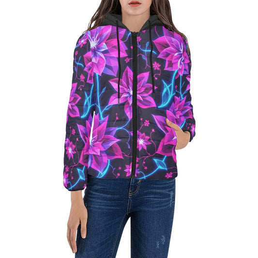 ETC Neon Floral Puffer Jacket