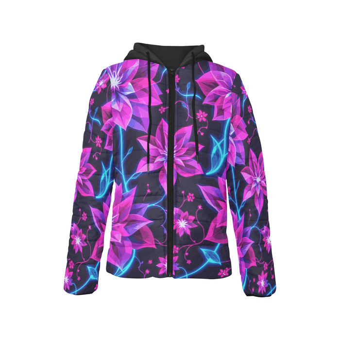ETC Neon Floral Puffer Jacket