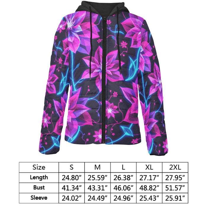 ETC Neon Floral Puffer Jacket