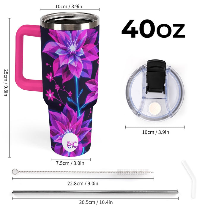ETC Neon Floral Travel Mug
