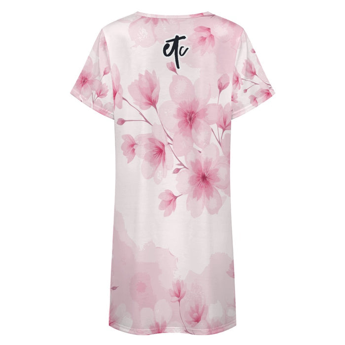 ETC Pink Bloom Floral Tee Dress